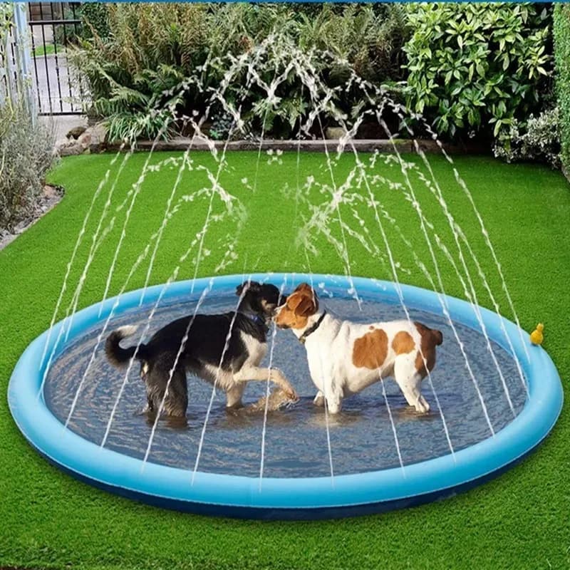100/150/200cm estate Pet Spray Pad pieghevole piscina gonfiabile per cani bambini giocattoli fontana interattiva all'aperto