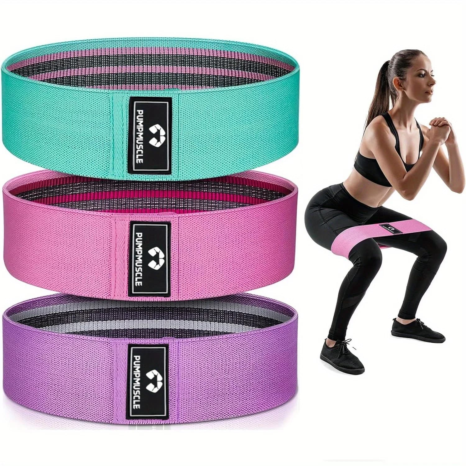 Fabric strength for training, 3 sets of elastic bands for boot legs for beginners yoga, flexible bands for pilates