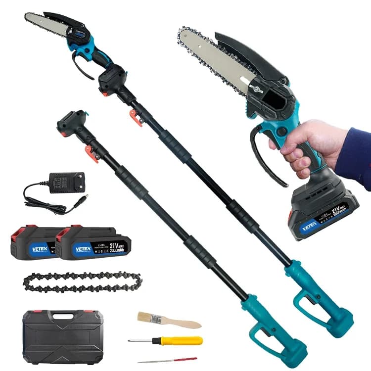 Power supply for 3 in 1 battery electric chain saws with extendable telescopic pole