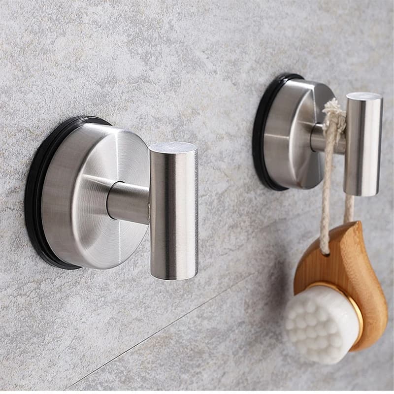 Gancio a ventosa in acciaio inossidabile antitraccia, gancio per cappotto sottovuoto senza perforazione, parete, bagno, gancio a ventosa per asciugamano da cucina 1 pz