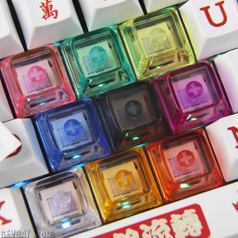 10 tasti retroilluminati ad alta trasparenza XDA2, altezza 9,3 mm, tasti trasparenti a forma di sfera, multicolore, per tastiera meccanica