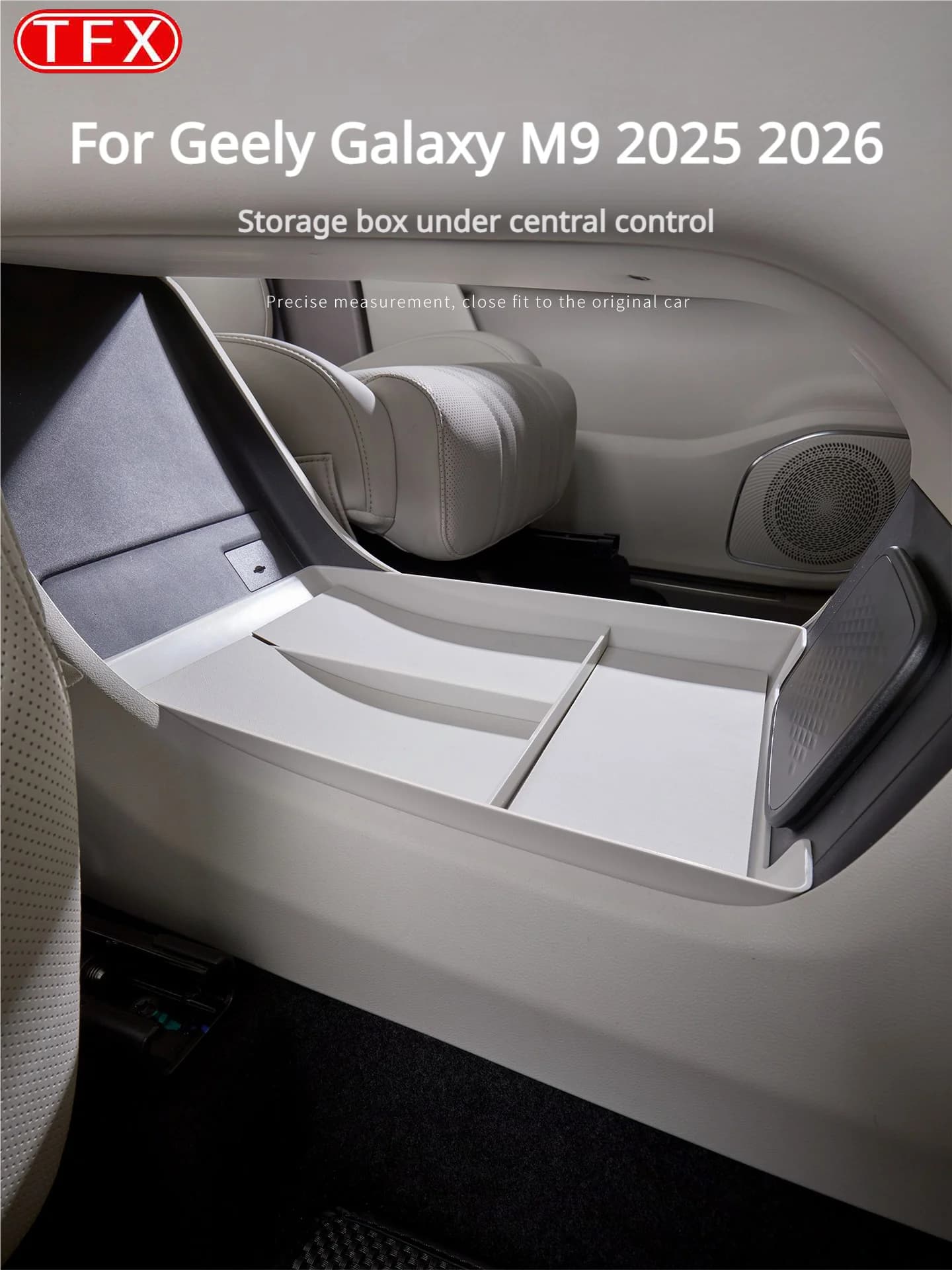 For Geely Galaxy M9 2025 2026 Car Styling Under-Console Storage Box Organizer Tray Centers Consoles Interior Durable Accessories