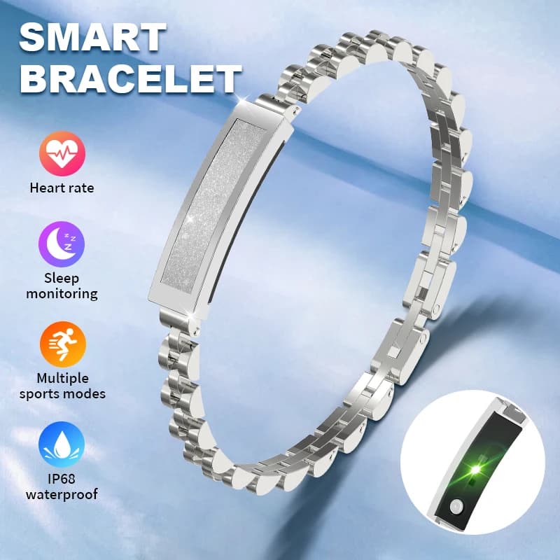 LIGE New Smartwatch Without Screen for Women, Waterproof IP68, Cardiac and Oxygen Frequency Monitoring in the Blood, Sports Smart Bracelet for Ladies