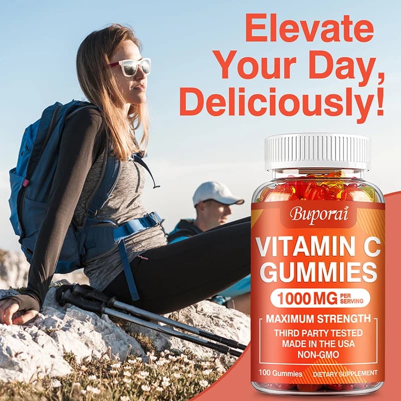Vitamin C 1000 mg gumellas - Antioxidant Riches Helps skin, nail and hair health Immune system and collagen supplement