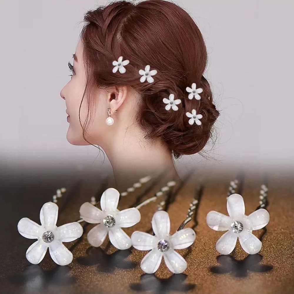 10/16 pcs/set Flowers Zircone Couples from Bride Fork Bars to U Shape Hair Clips Women Accessories For Hairstyle