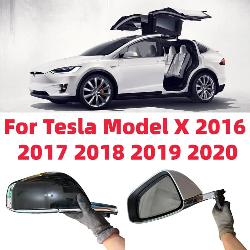 Per Tesla Model X 2016-2020: Gruppo Specchietto Retrovisore con Antenna WIFI, Riscaldamento e Chiusura Automatica, Vetro con Oscuramento Automatico