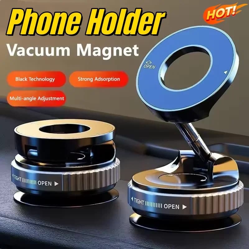 360° Adjustable Vacuum Strong Magnetic Phone Holder Foldable Design Car Mount For Cell Phone For Live Streaming 2026 New