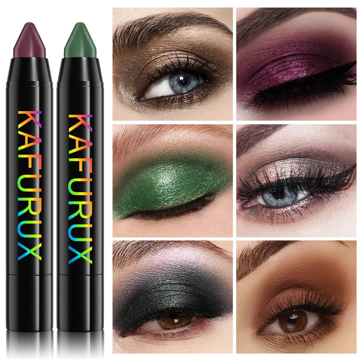 6pcs Colorful Pearlescent Glitter Eyeshadow Set Green Blue Eyeliner Pencil Waterproof Matte Nude Eye Shadow Eye Makeup Long Lasting Shimmer Highlighter Pen Too Eye Cosmetic Giftsl