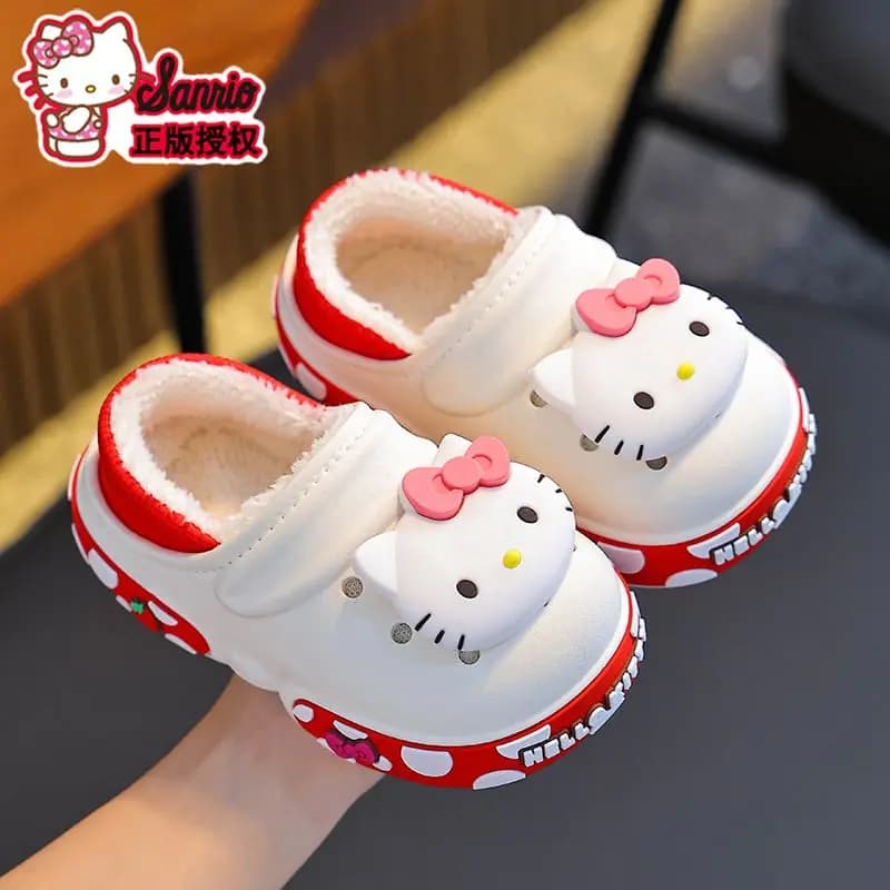 Kuromi My Melody Sanrio Scarpe invernali per bambini Denti per bambini Ragazze Pantofole pelose Scarpe da interno Stivali Ragazza del bambino Infantile Bambino Casa