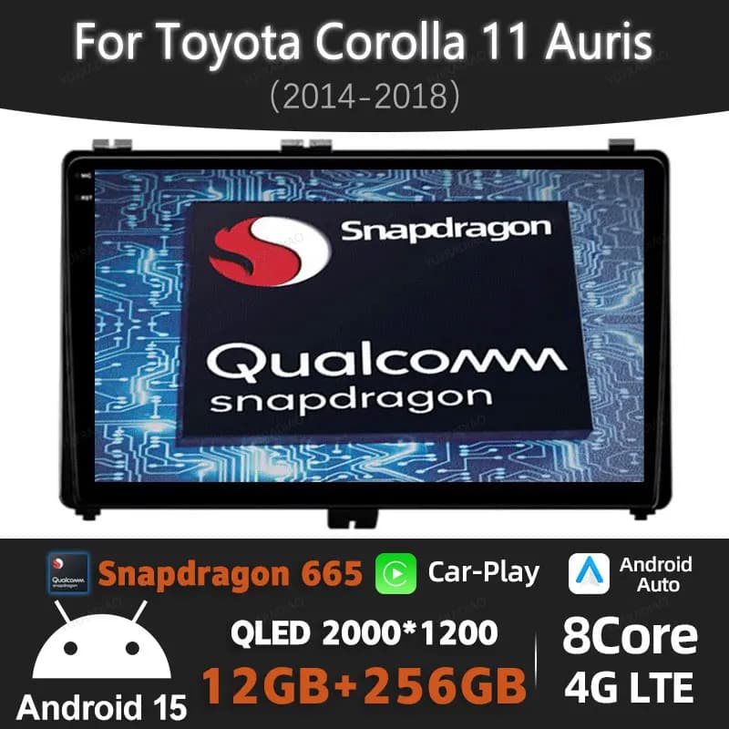 Android 15 Autoradio Per Toyota Corolla 11 Auris E180 Hybrid 2014 - 2018 Multimedia Stereo Video Player Carplay Auto GPS NAVI