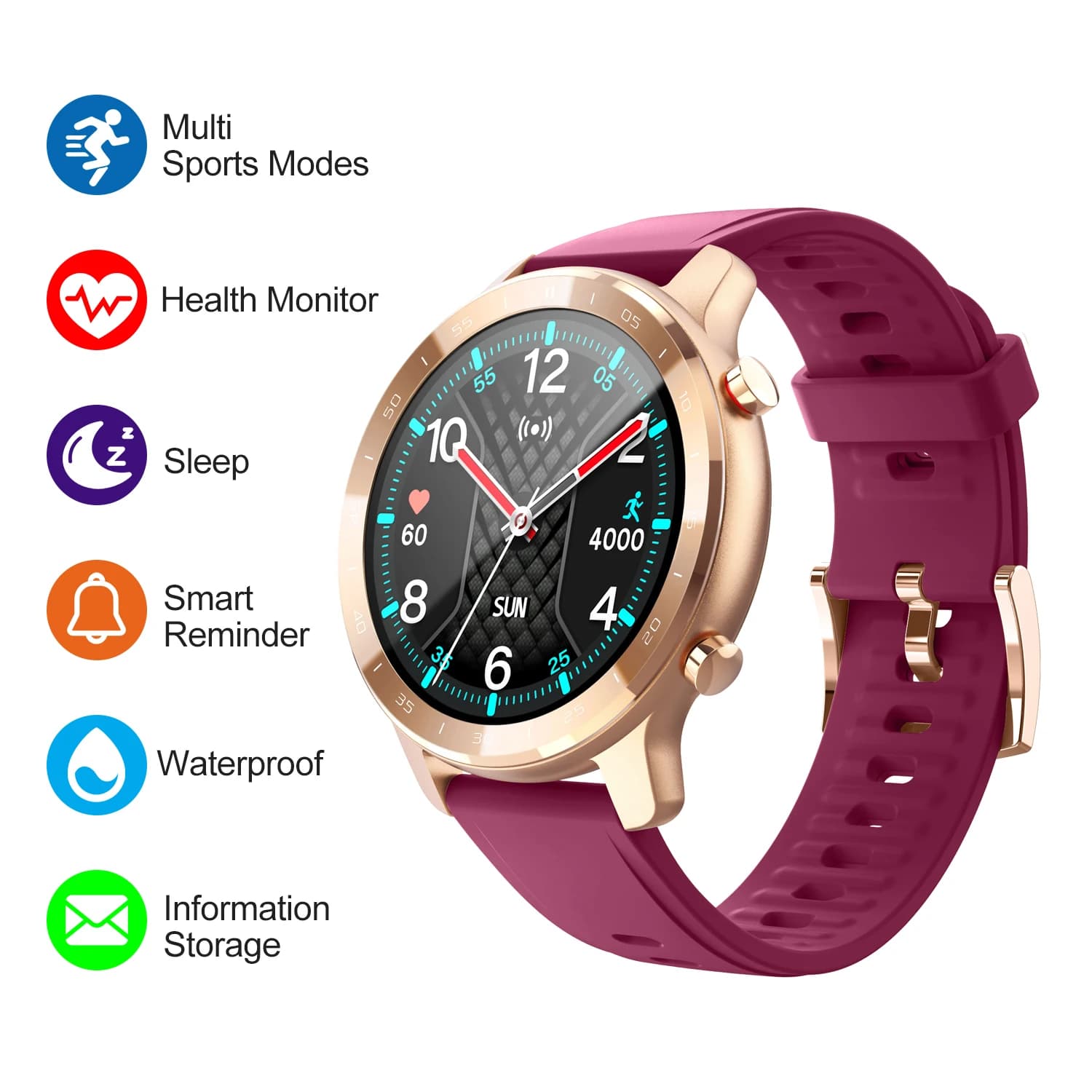 Smartwatch Man Woman with Full Touch HD Screen, Push Notifications, Cardiaca Frequency Monitoring, Sports Fitness Tracker, Multifunction