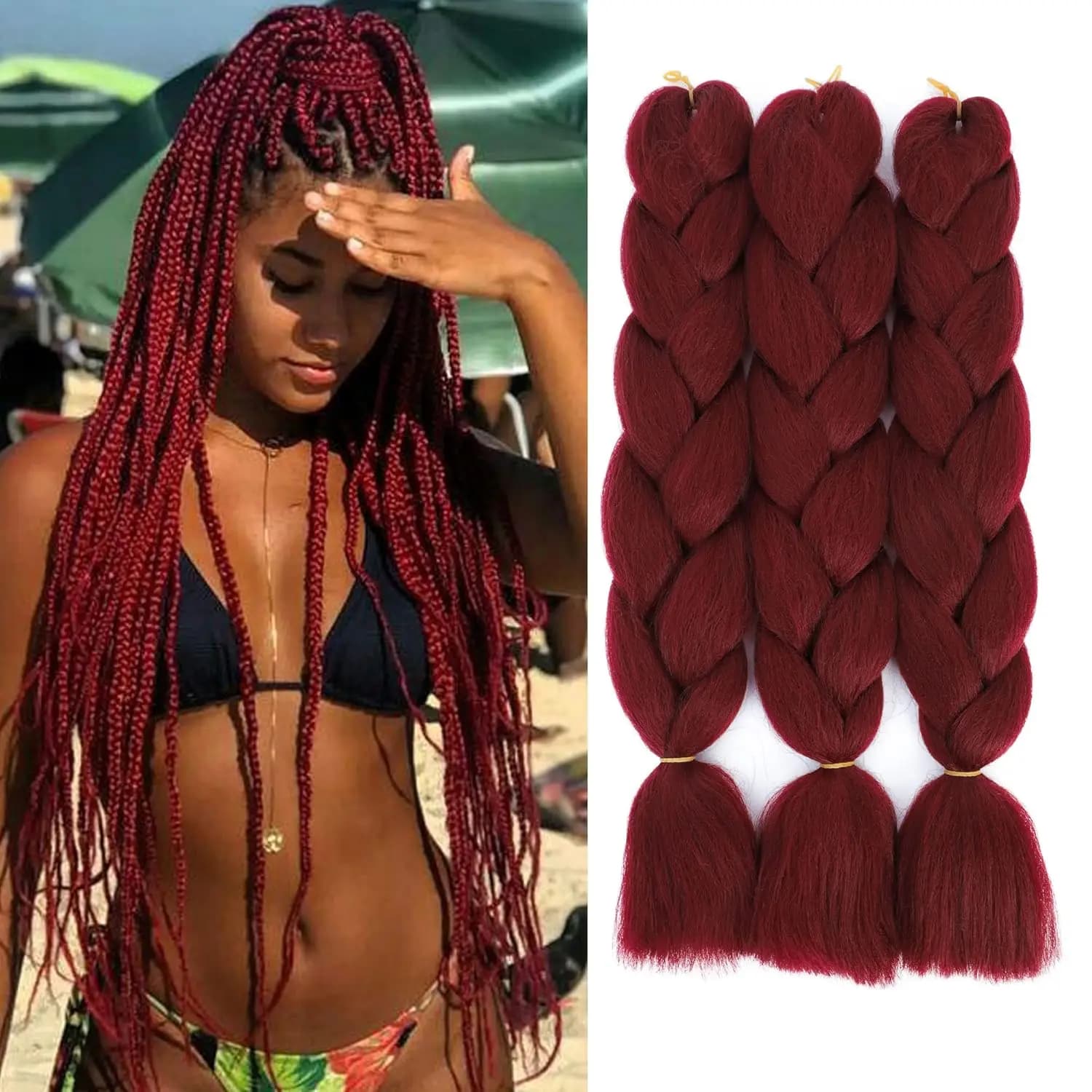 Estensioni dei capelli intrecciati 24 pollici Kanekalon Jumbo Treccia Estensioni dei capelli in fibra sintetica ad alta temperatura Box Trecce Intrecciare i capelli