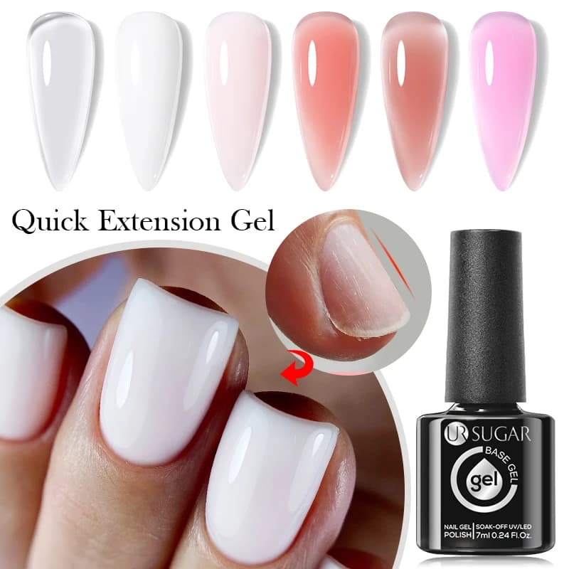 UR SUAGR 7ml Gel di Estensione Rapida Funzione Gel Trasparente Rinforzo Gel Duro Semi Permanente UV LED Quick Building Nail Art
