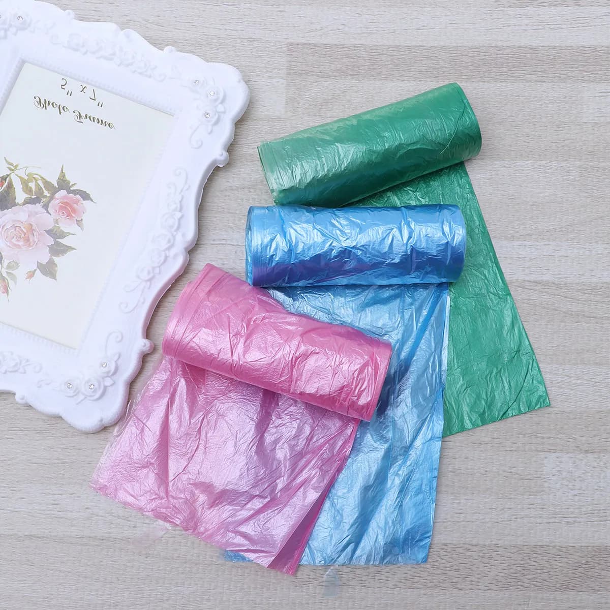 3Pcs Strong Trash Bags Thick Plastic No Smell Colorful for Kitchen Bathroom Trash Can Liners Large Capacity Rubbish Bag Set