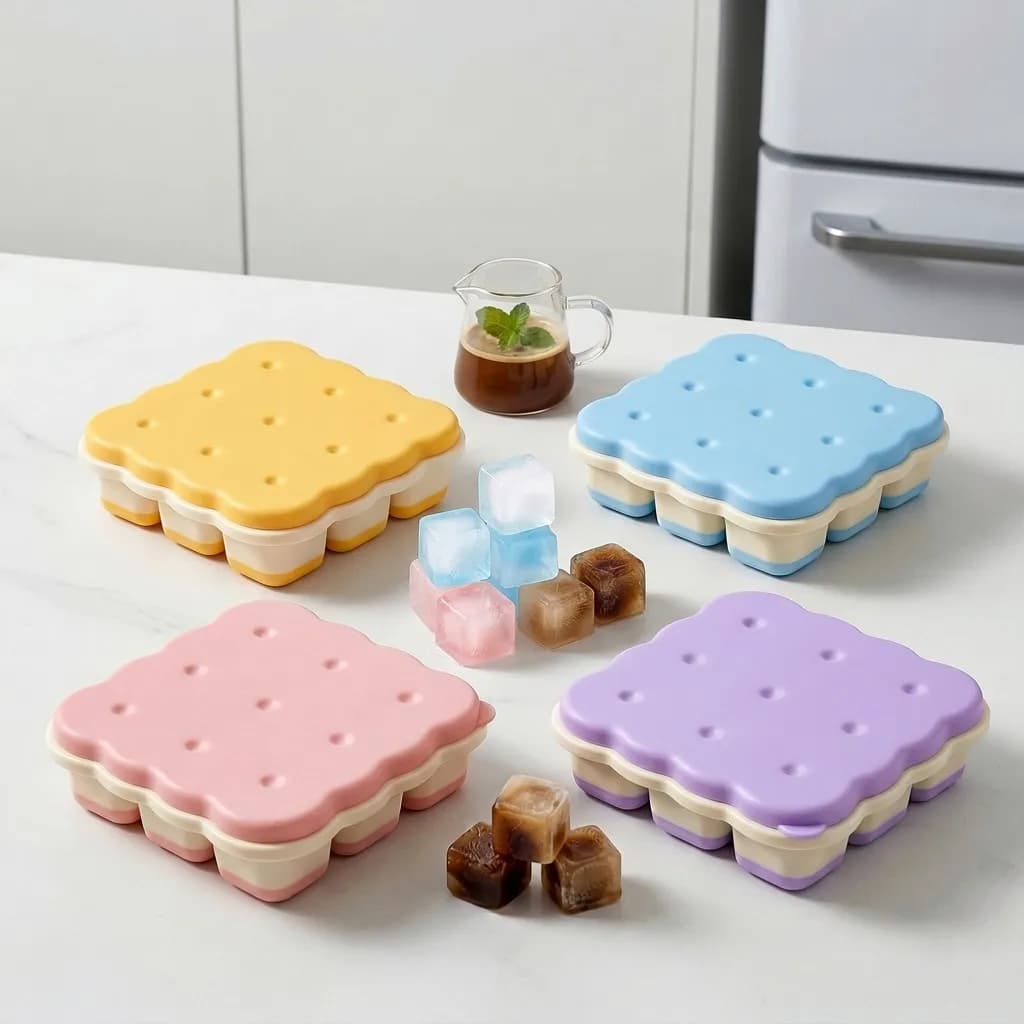 1/2/4pcs Mini Square Ice Cube Mold Easy-Release Plastic Ice Cube Tray Freezer Ice Cube Maker For Whisky&Drinks 9 Grids Ice Mould