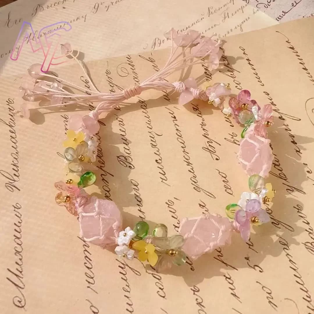 Braccialetto di fiori di cristallo di giada naturale braccialetto Design squisito giovani ragazze gioielli di moda con pietre preziose reali regalo di festa più venduto