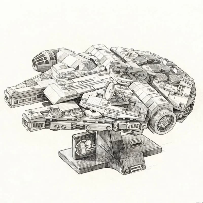 Nuovo 2024 Falcon Spaceship Bricks Compatibile con Millennium Building Block Giocattoli per Ragazzi Regalo per Bambini Modello Regali di Natale