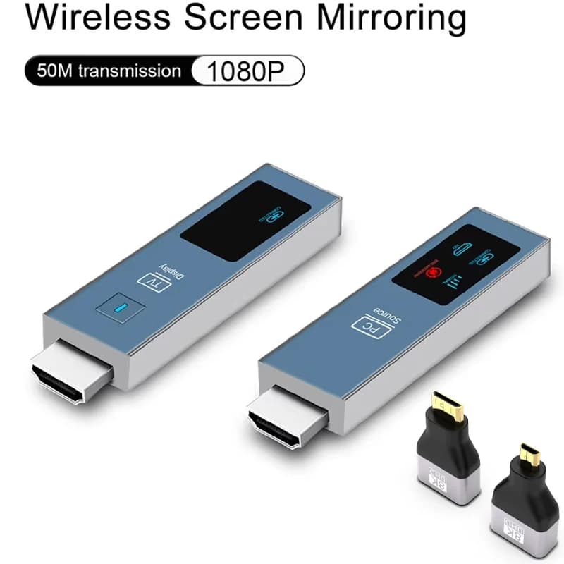 50M HDMI Wireless Transmission Audio Video TX and RX HDMI Extender Display Adapter Cable Screen Mirror for Camera DV PC To TV