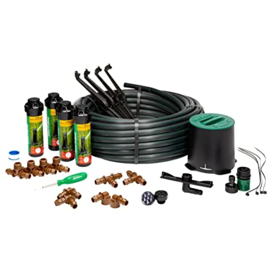 Kit Sistema Irrigazione a Scomparsa 32HE In-Ground Pro Rotor con Connessione per Tubo da Giardino Click-N-Go, in Plastica Nera Resistente, Efficiente e a Basso Consumo Idrico