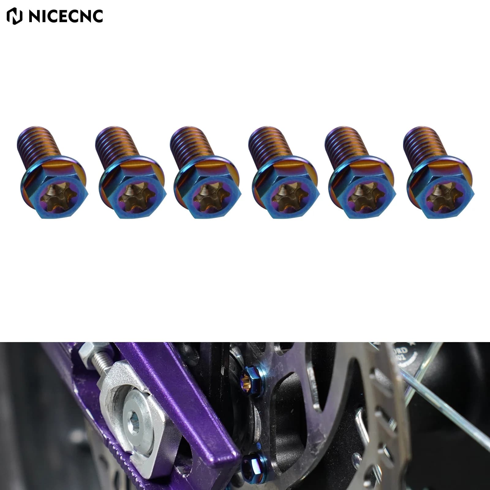 NICECNC Per Surron Bici Elettrica M6 Disco Freno Posteriore Pastiglie Viti Kit Per 2025 2024 2023 Sur-Ron Light Bee XS L1E Segway X160 X260