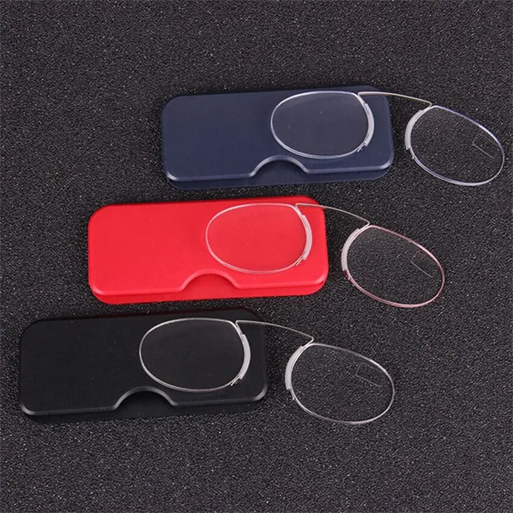 Clip per naso senza montatura su occhiali da lettura Mini occhiali pigri senza gambe portatili Uomo Donna Occhiali presbiti Ingrandimento +1.0 - +3.5