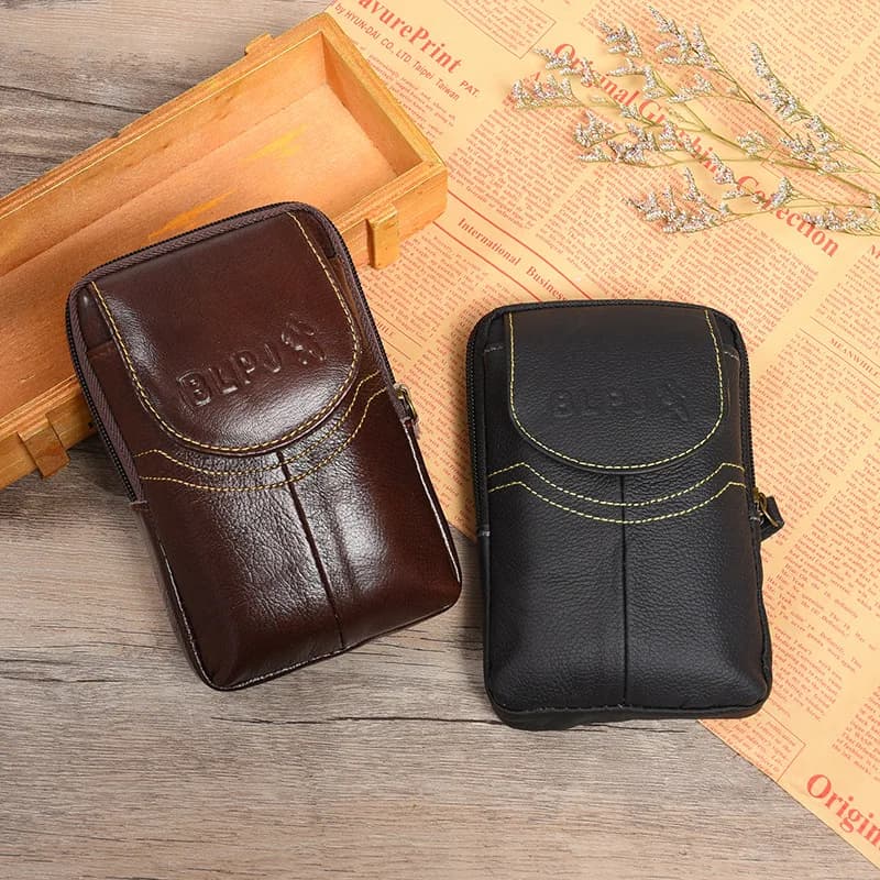 Men's Waist Waist Leather Waist Bag Small Pocket Universal Luxury Waist Bag Travel Camping Bags