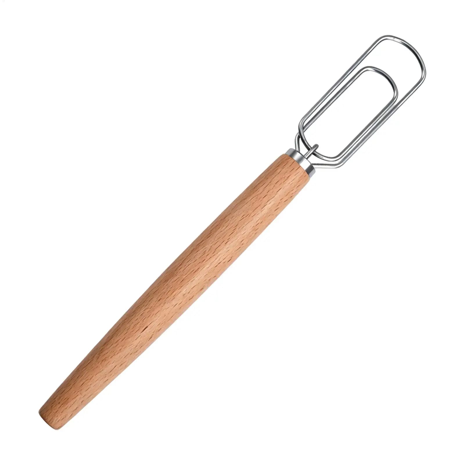 Danish Dough Whisk Artisian Blender Hand Mixer Kitchen Baking Tools With Wooden Handle Stainless Steel Manual Stirrer for Dough