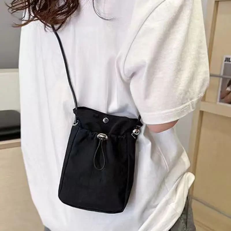 Borsa a Tracolla in Nylon Morbida, Mini Portafoglio per Telefono, Borsa Quadrata Multifunzionale, Borsa a Tracolla in Tela, Borsa Messenger