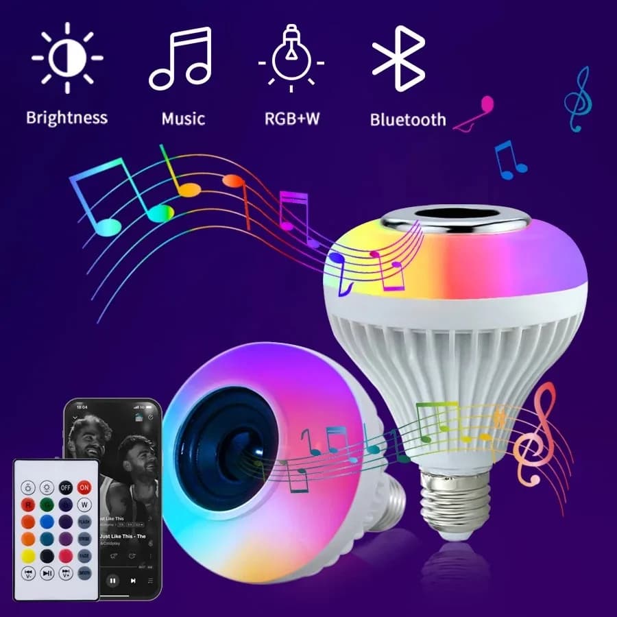 1PCS AC 85-265V E27 LED12W Lampadina RGB Multi-colore Cambia Altoparlante Bluetooth Funzione di Riproduzione Musicale Camera Da Letto Decorazione Del Partito