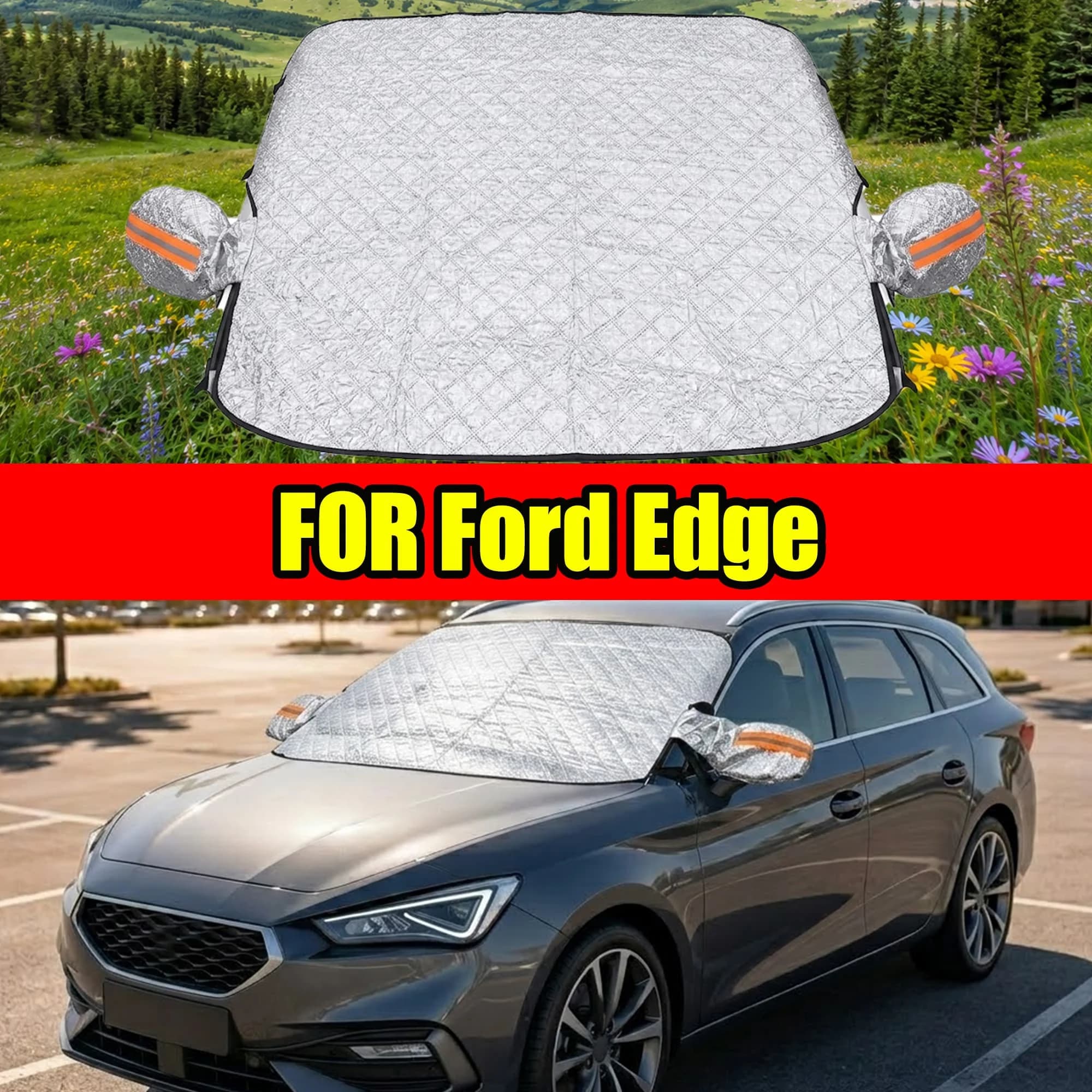 FOR Ford Edge Windshield Sunshade, UV Protection & Heat Block Cover For Car Front Window
