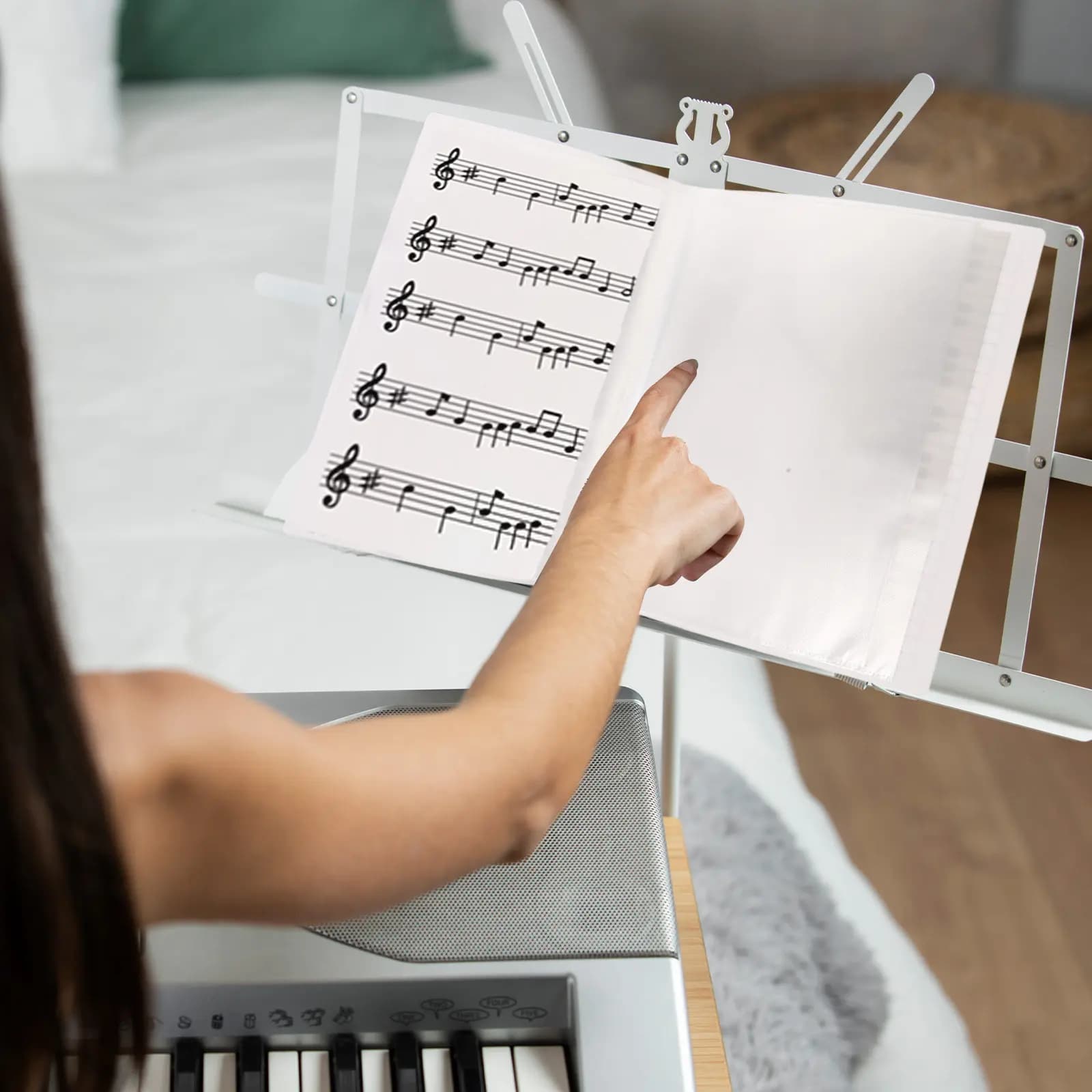 Cartella Portatile per Spartiti A4 in PP Trasparente, Organizzatore di Documenti per Ufficio, Scuola, Casa, Pratica Musicale, Archiviazione Ordinata sul Desktop