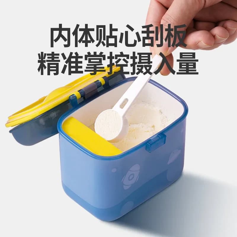 Scatola di immagazzinaggio in polvere di latte per bambini impermeabile Contenitore per snack per alimenti Scatola di immagazzinaggio in plastica siliconica con chiusura a scatto da viaggio