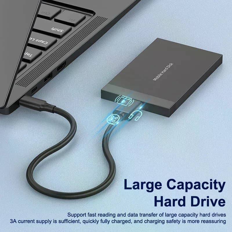 Cavo USB 3.0 da Tipo C a Micro B per Disco Esterno, Laptop, Telefono, Tablet, HDD, Trasferimento Dati Veloce 10Gbps