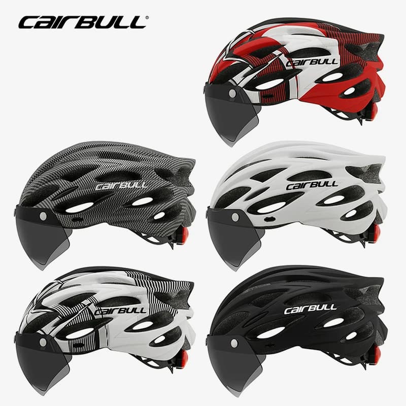Lightweight MTB Bicycle Helmet for Mountain and Road, Comfortable and Breathable, with Safety LED, for Men and Women, Stackable Glasses, 59-61 CM