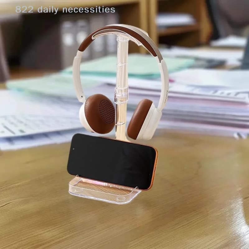 Supporto universale per cuffie con base, 1 pezzo, porta cuffie trasparente, appendiabiti multifunzione staccabile per accessori audio