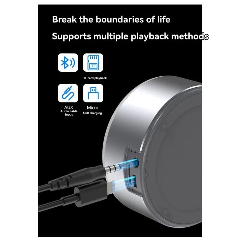 ABGI- Wireless Bluetooth Speaker Mini Creative Speaker Portable Zinc Metal Small Steel Candle Touch Light Support TF AUX
