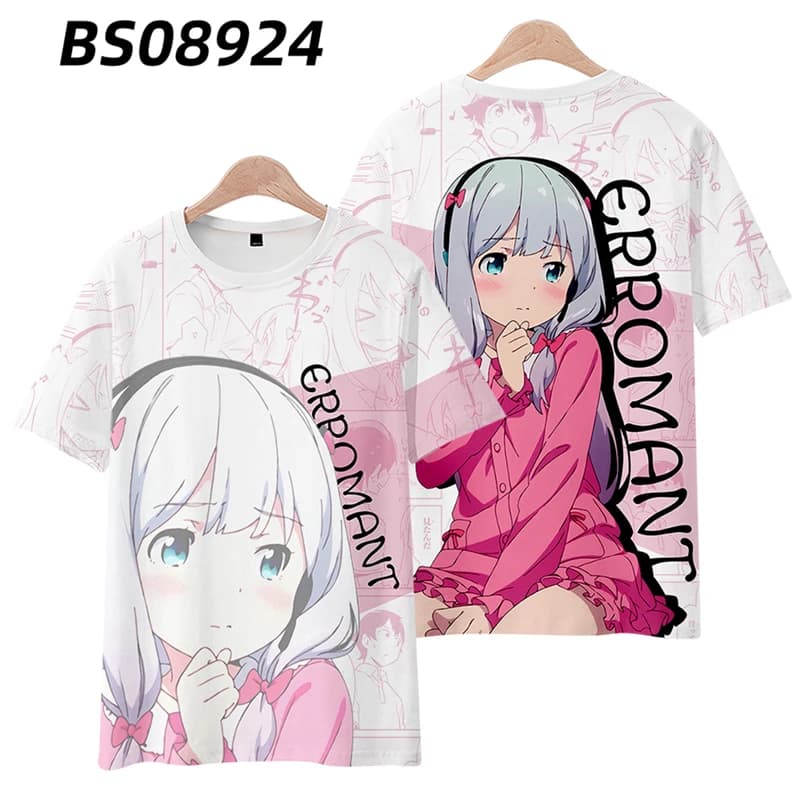 3D Anime Eromanga Sensei Men‘s Clothes Trendy Brand Round Neck Quick-drying T-shirt Short-sleeved Outdoor Kid Tees Unisex