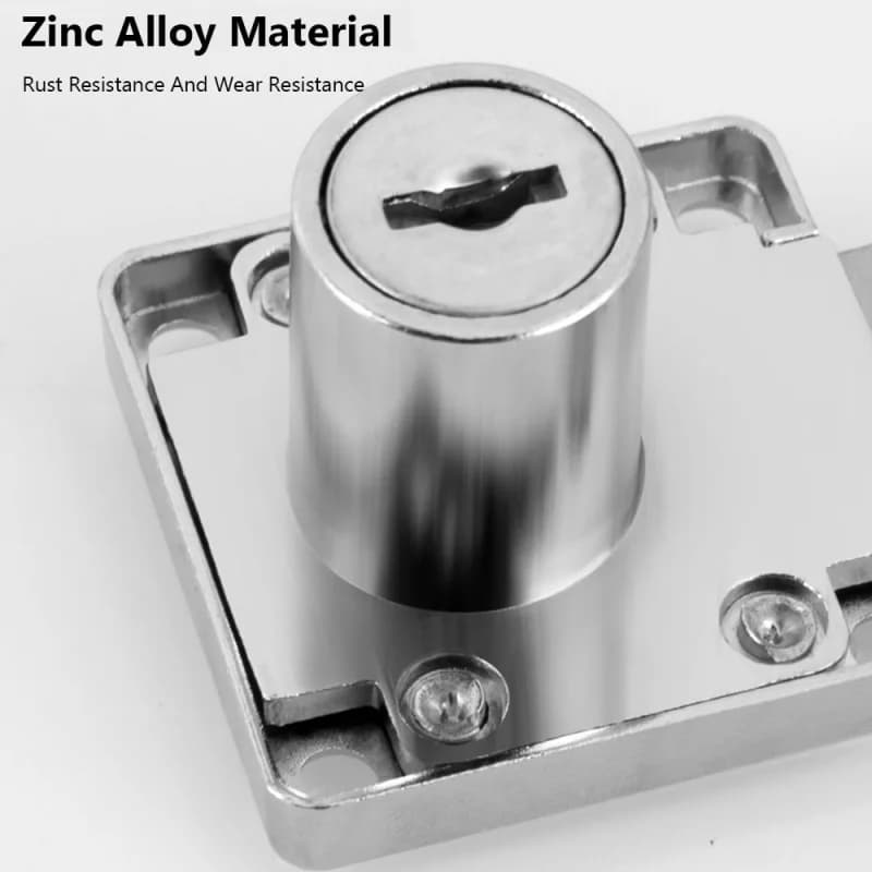Zinc Alloy Burglarproof Lock with 2 Keys - Ideal for Home & Office Drawers, Desks, Wardrobes & Cabinets