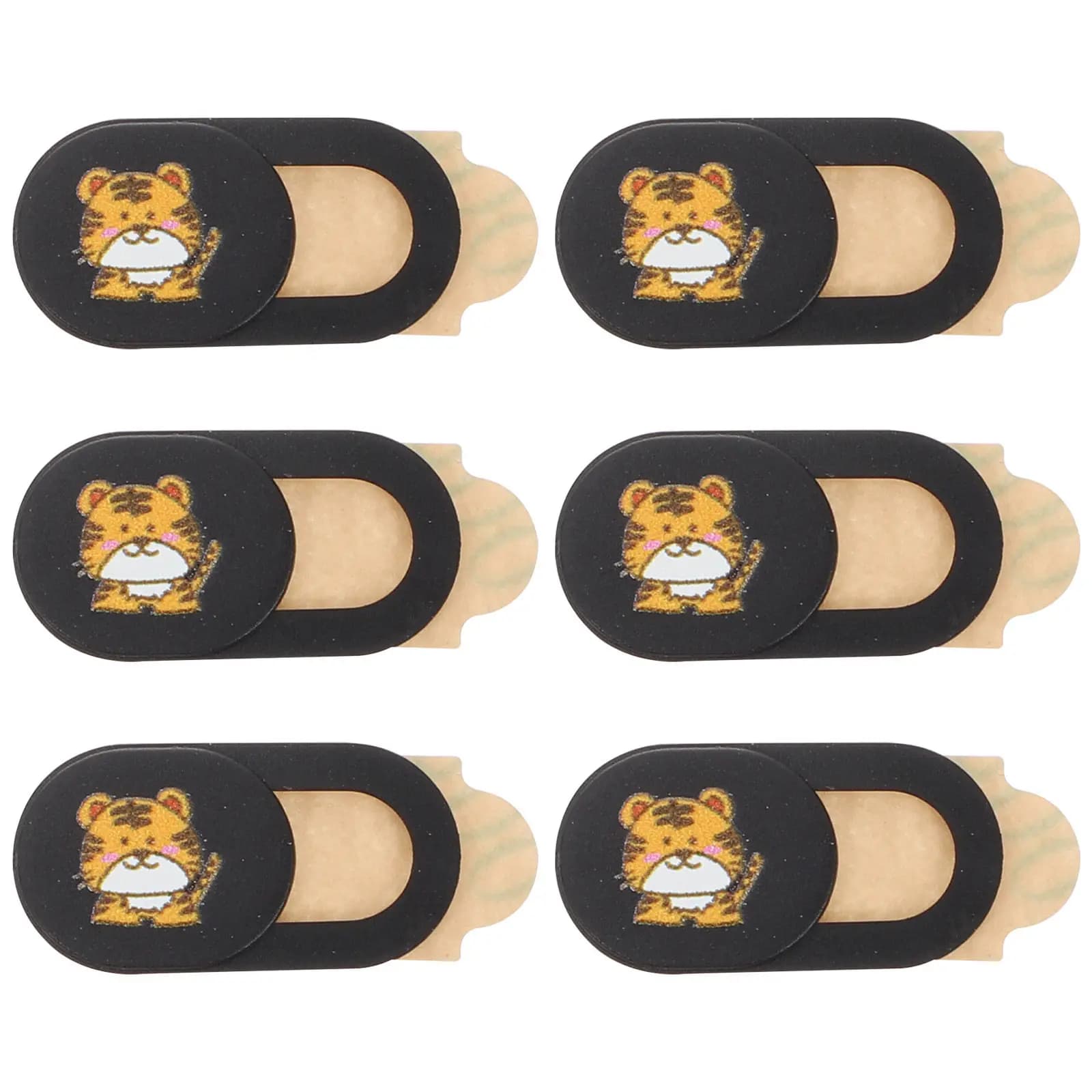 6 pcs of cam covers for Tiger Day, laptop lens cover, phone, tablet, camera protection, compact, light, dustproof