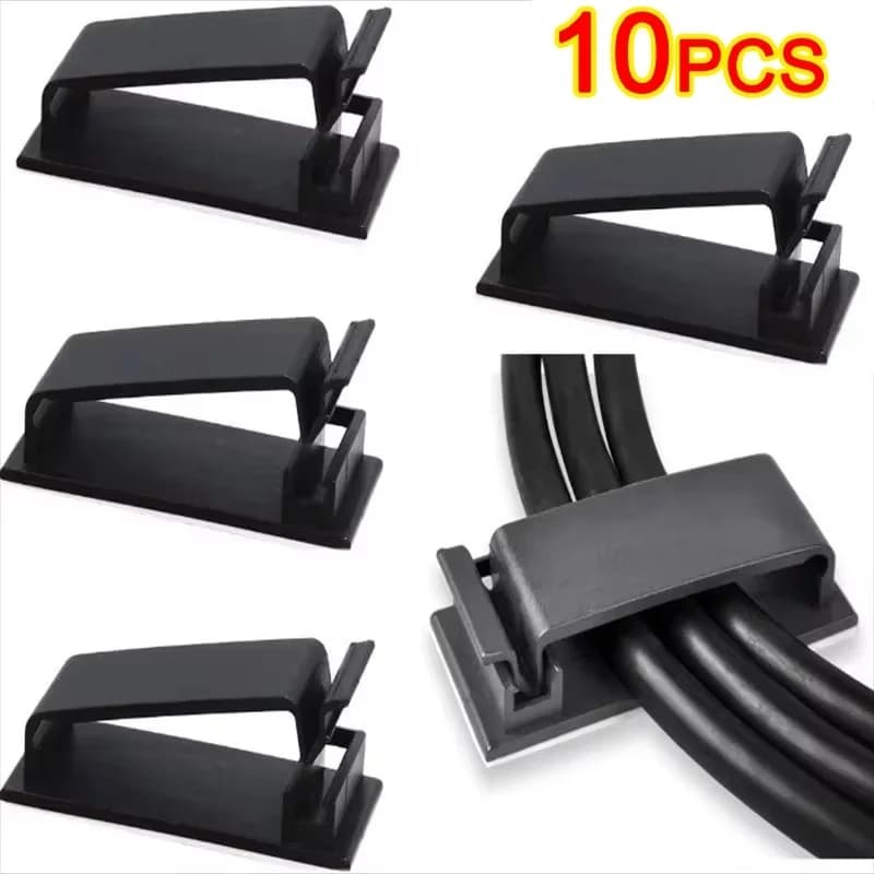 10 pezzi clip per cavi USB autoadesive gestione dei cavi supporto per cavi organizzatore morsetto scrivania ordinato gestione dei cavi in auto clip per ufficio domestico
