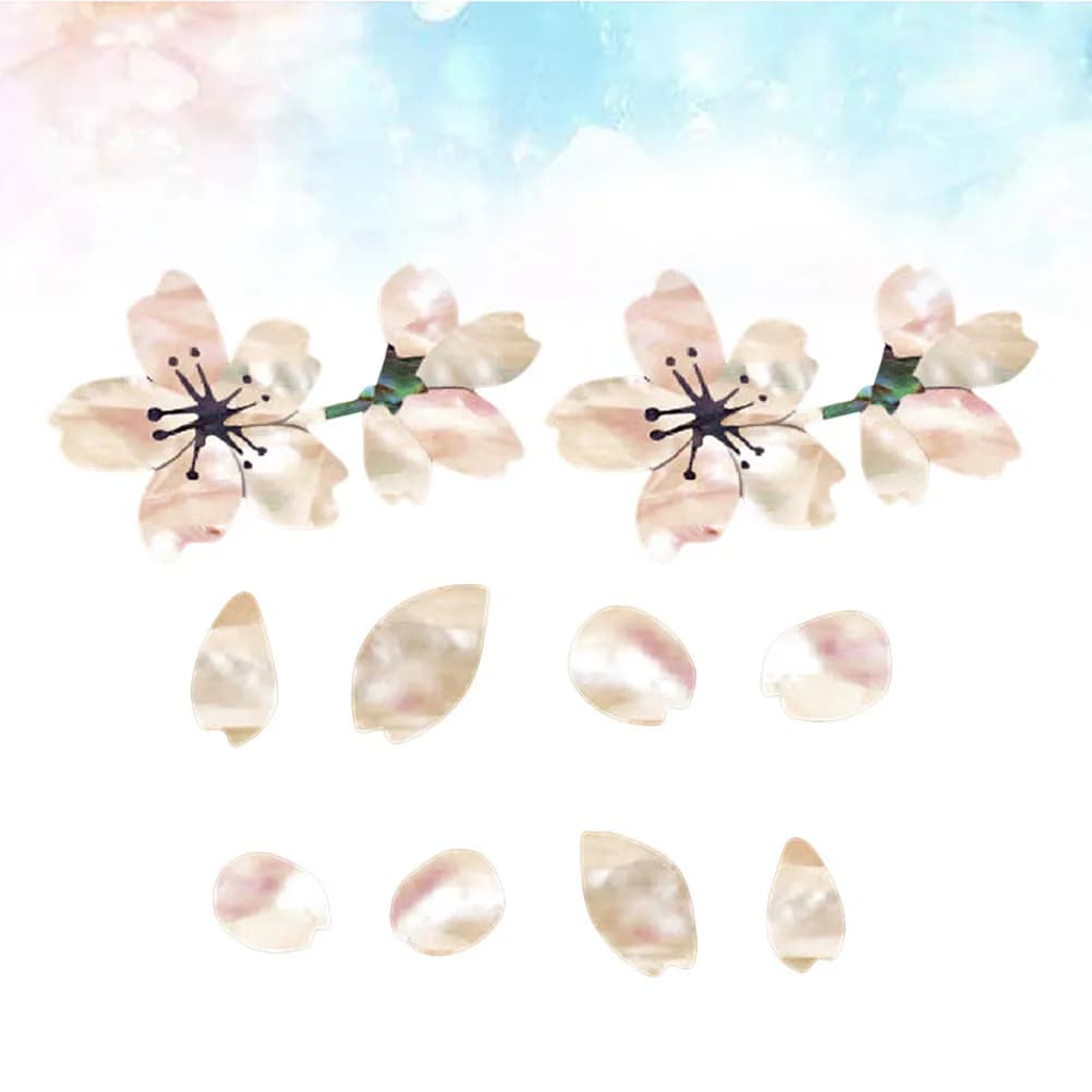 2 Adesivi a Forma di Fiore di Ciliegio per Chitarra, Impermeabili e Multiuso, Adatti per Basso e Ukulele, Personalizzazione Estetica
