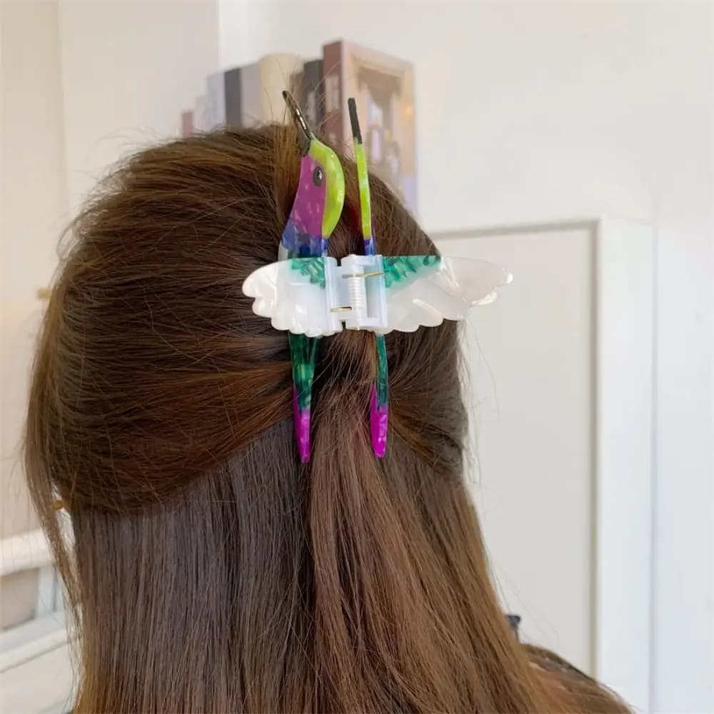 Personalized cute acetic acid hair claw grab parrot bird hair clip peacock cartoon animal shark travel clip