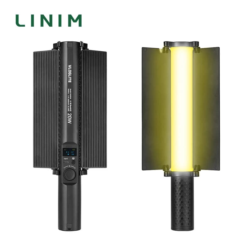 B20 Professional RGB LED Light Stick - Tubo portatile da 20 W con porta staccabile per fienile, 1800 K-9000 K a colori e dimmerabile per video