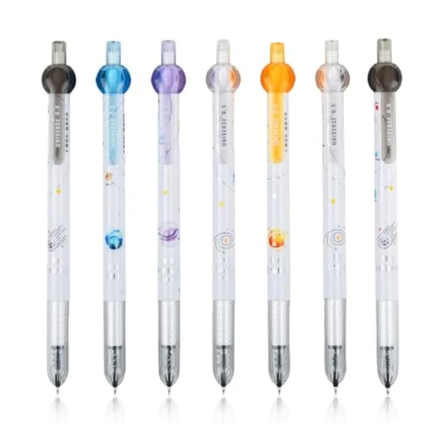Gel Pens Quick Dry Ink Fine Point 0.5mm, Retractable Rolling Ball Black Ink Pen for Journaling Note taking Drawing Sketching Sm