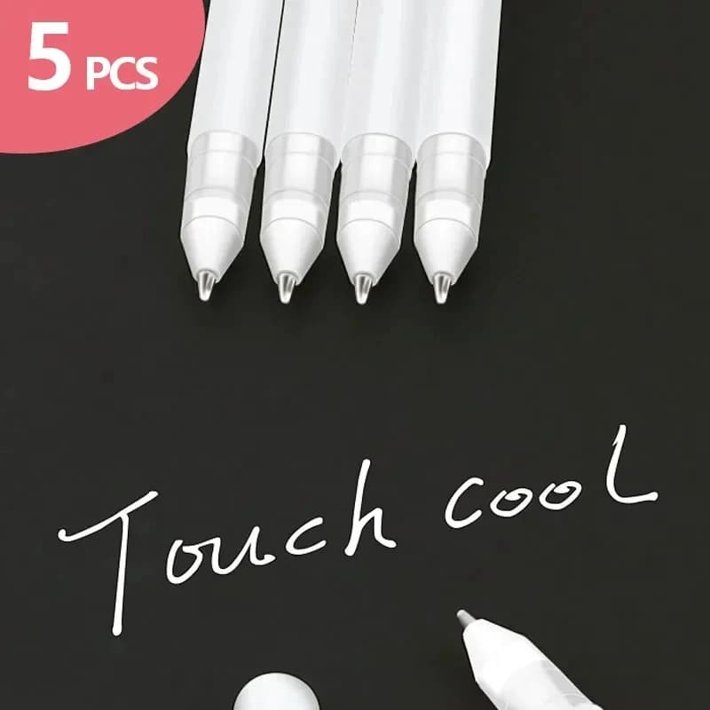 Set di 1-6 Pennarelli Manga Bianchi 0.8mm, Inchiostro Permanente Impermeabile, Penna Artistica per Scrapbooking, Disegno su Carta Nera, Penna per Pneumatici
