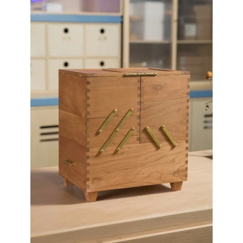 Black Walnut Folding Treasure box Large capacity multi-layer grocery box Picnic outdoor storage box