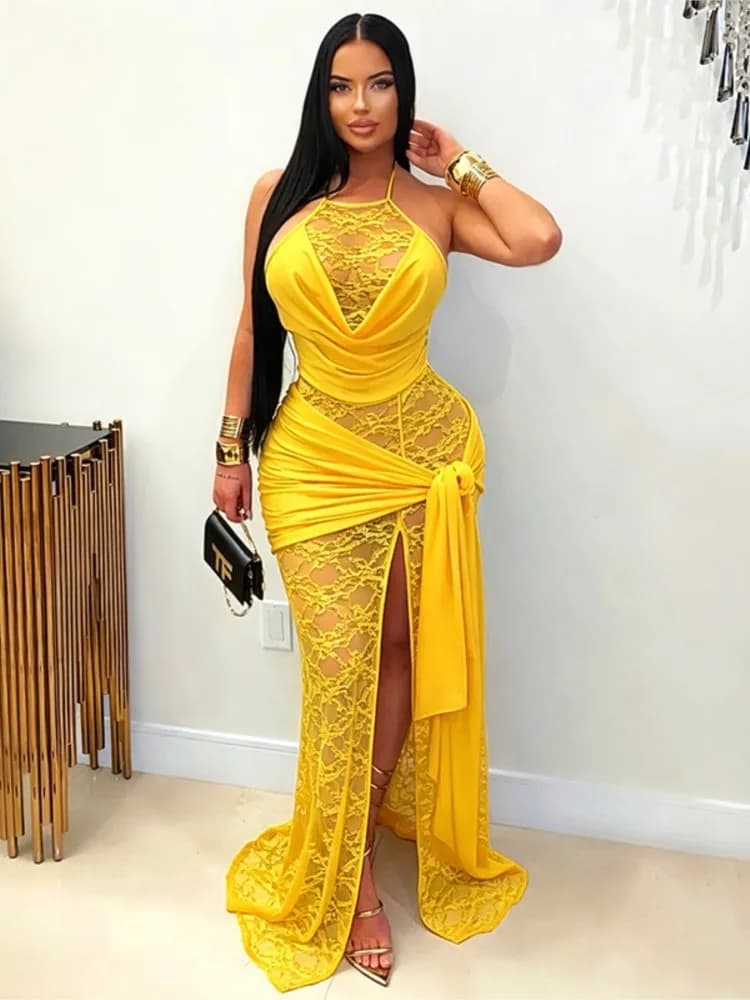 Summer Slit Cover Ups Dress Women Swimsuit Spaghetti Strap Robes Bathing Suit 2026 New Lace Beach Holiday Maxi Dresses Cover-Up