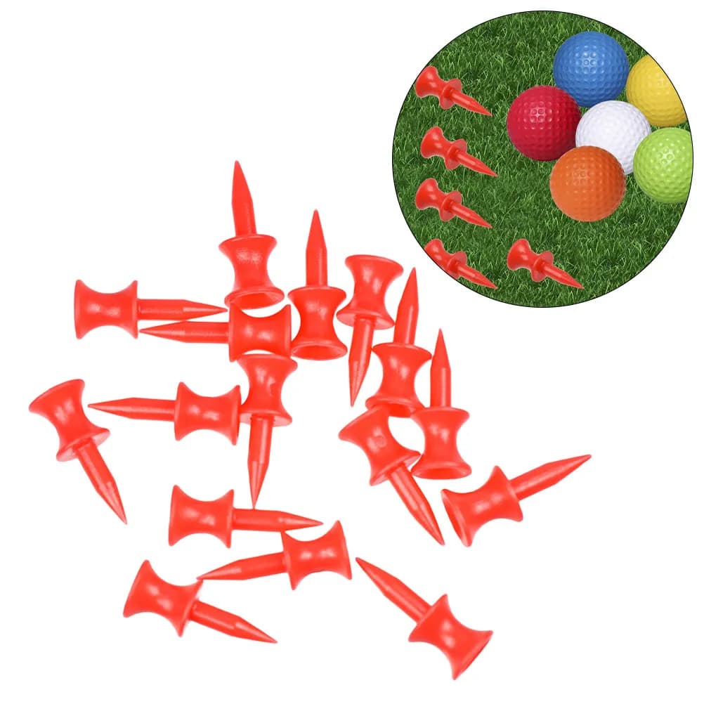 50 Pezzi Tee da Golf Rossi a Doppio Strato 30mm Professionali in Plastica per Tappetini da Driving Range, Allenamento Golf all'Aperto, Leggeri e Resistenti