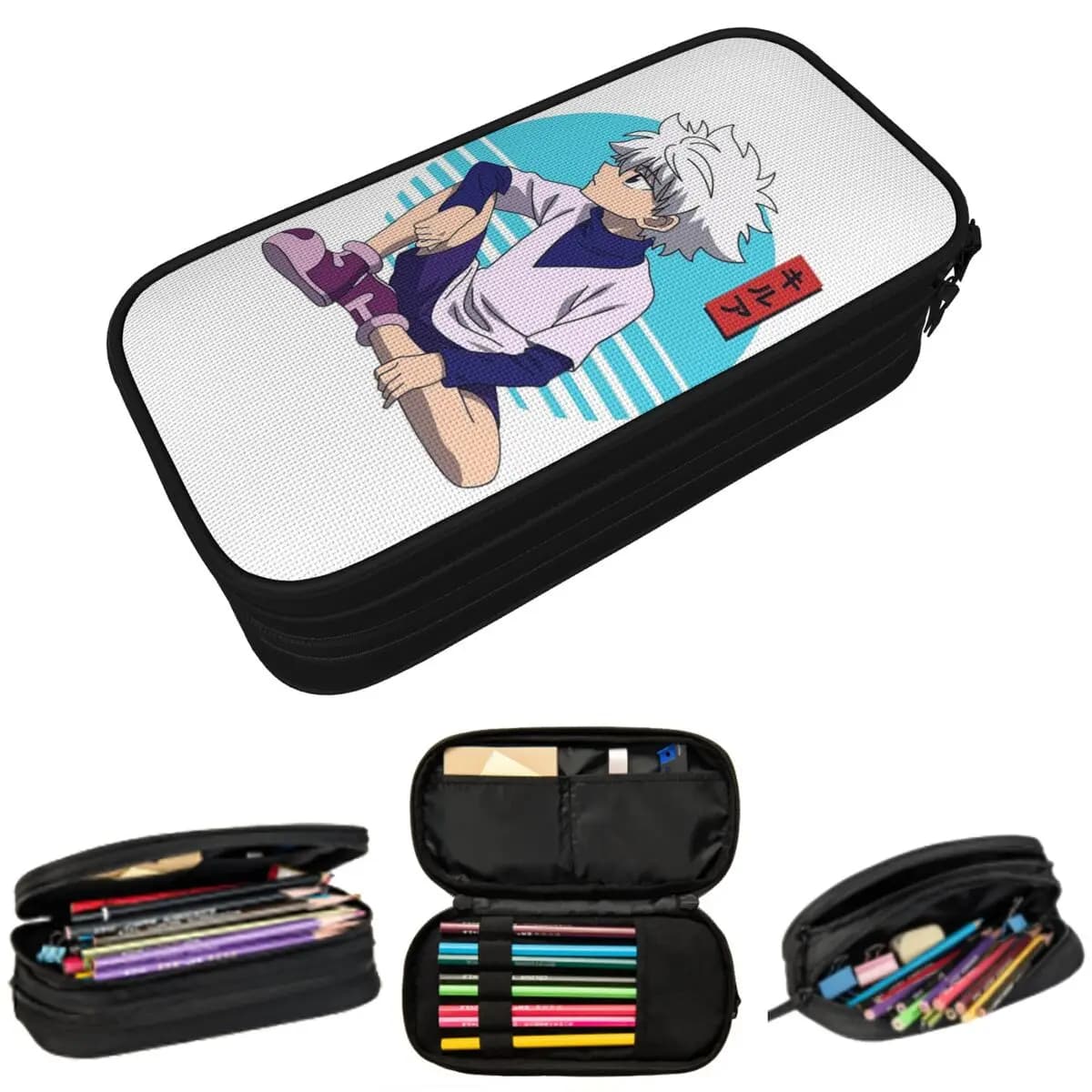 Astuccio Vintage di Killua da Hunter X Hunter, Regalo per Bambini, Portapenne, Borsa per Cancelleria