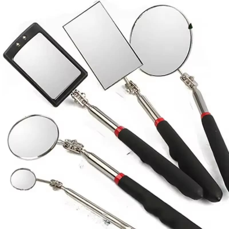 Car 360° Inspection Mirror LED Light Telescoping Mirrors Extend Mechanic Tool Inspection Mirror Telescopic Handle Repairing Tool